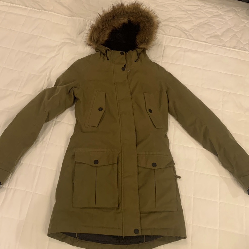 Gorgeous Ripzone Winter Jacket Ladies XS olive Military Green pockets snowboard